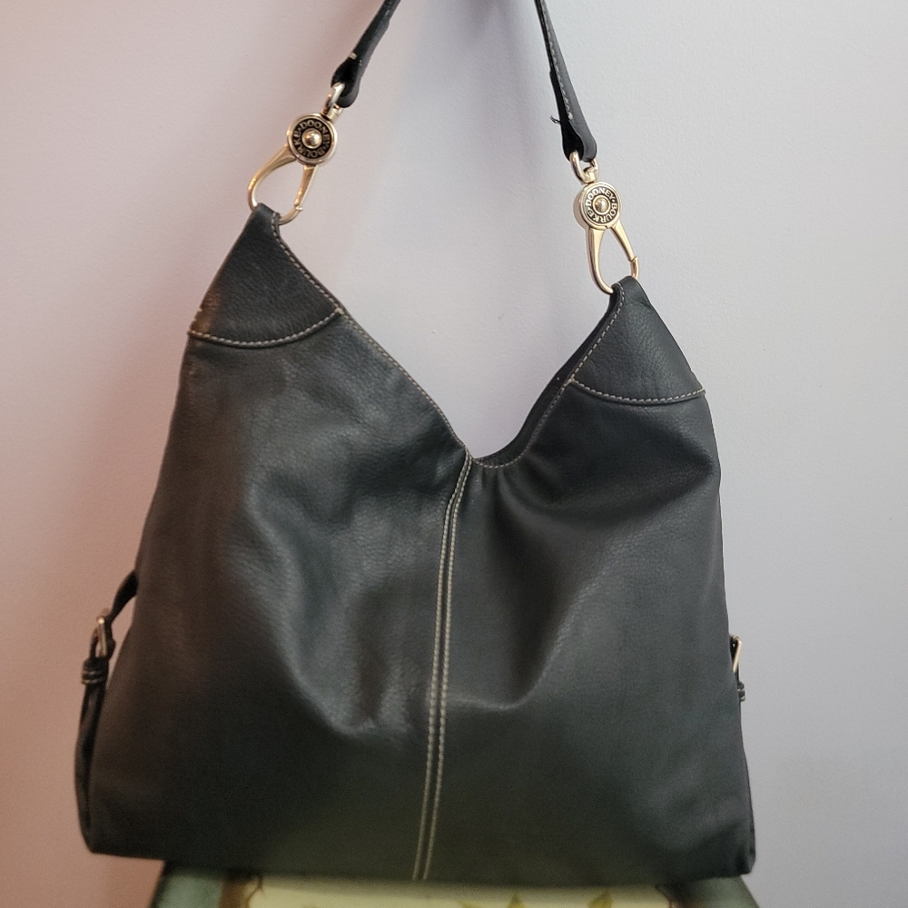 Dooney and Bourke Black Large Pebble Leather Hobo Shoulder Bag - Picture 2 of 16